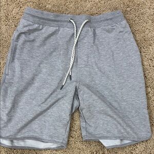 Vuori Gray Athletic Shorts with Adjustable Waistband